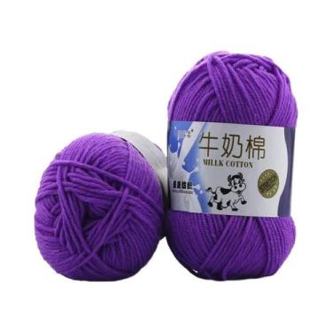 Imagem de 100g 2 Peças De Fio De Algodão Leite Para Crochê E Tricô Para Suéter, 