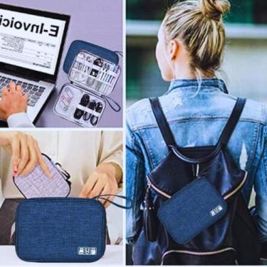 Imagem de Bolsa Estojo Organizador Cabos Fones Relógio Pulseras Viagem - DONMIX,