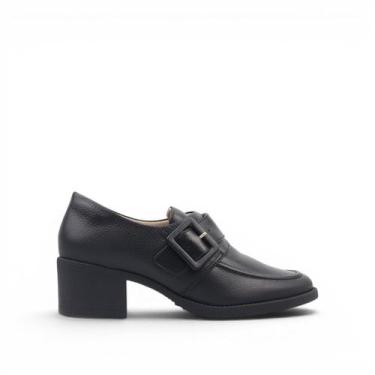 Imagem de Mocassim Salto Bloco Couro - NEFTALI, Preto, 37