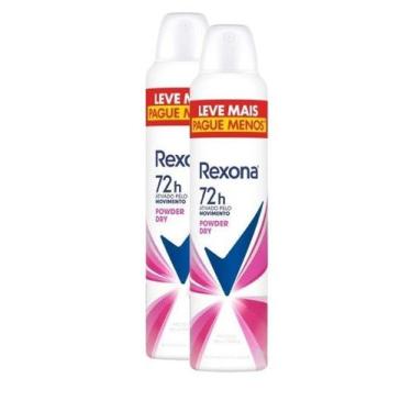Imagem de kit 2 Desodorante Aerossol Powder Dry Rexona 200ml