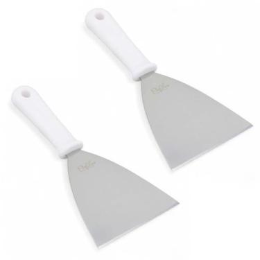 Imagem de Kit 2 Espátula Inox Reta 5 Lanche Profissional Chapeiro - Chefline