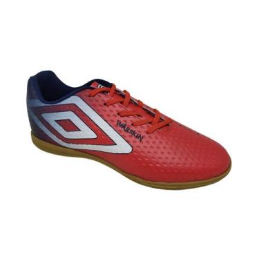 Imagem de Chuteira Umbro Warskin 472 Futsal Indoor, Vermelho, 43