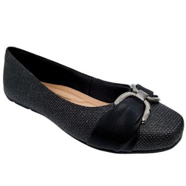 Imagem de Sapatilha Feminina Campesi Brilho Leve Social L9367 / (65241), Preto, 