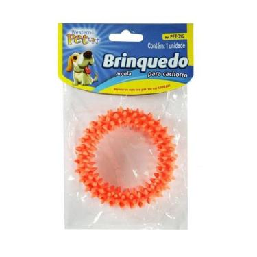 Imagem de Brinquedo para Cães Argola com Cravos 9 cm de Ø - WESTERN PET, Laranja