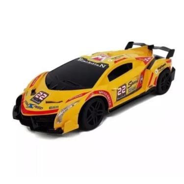 Imagem de Carro de Controle Remoto Esportivo Phantom Amarelo C/ Aerofólio- Wellm