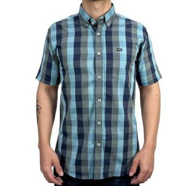 Imagem de Camisa Quadriculada Manga Curta Azul Dawson, Azul, Claro, G