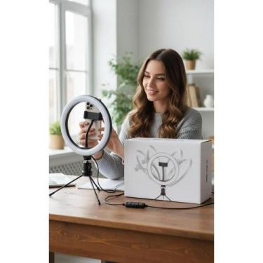 Imagem de 2x Ring Light LED 20cm USB P/ Celular Foto Filmagem Trik Tri - Congrat
