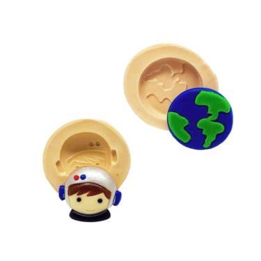 Imagem de Molde De Silicone Astronauta, Planeta Terra