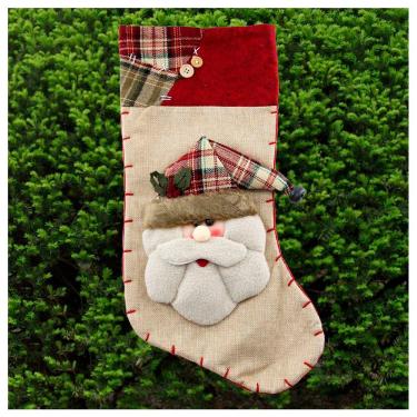 Imagem de Enfeite Natal Bota Meia Tecido Papai Noel 48cm