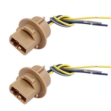 Imagem de HUIQIAODS 7443 soquetes adaptador conector de fio fêmea para soquete de luzes de sinal/reverso/freio (pacote com 2)
