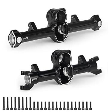 Imagem de KYX Racing CNC usinado eixo dianteiro e traseiro carcaça do eixo da carcaça do eixo do invólucro atualizações peças acessórios para carro RC 1/24 Axial SCX24 AXI90081 AXI0001 AXI00002 AXI00004