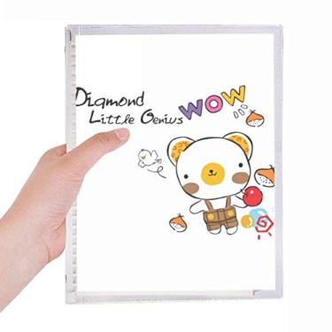 Imagem de Caderno de desenhos animados com urso de fruta, diário de folhas soltas recarregável, papelaria
