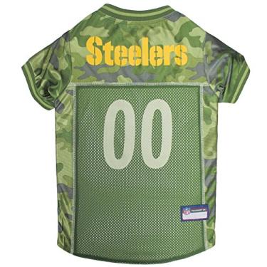 Imagem de Pets First Camiseta Para Cães Nfl Pittsburgh Steelers Pp – Camiseta Camo Pet Disponível Em 5 Tamanhos E 32 Equipes Nfl