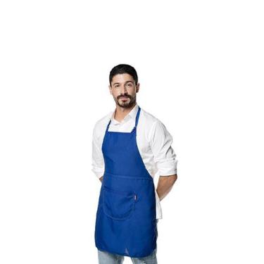 Imagem de Avental Azul Cozinha Bar Jardinagem Corpo Inteiro Unissex - Du Chef