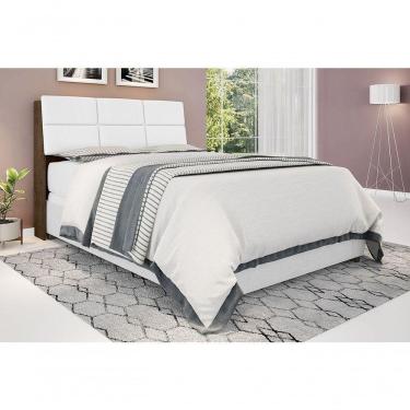 Imagem de Cabeceira Box Casal 1,38 Malbec Com Painel Class Branco