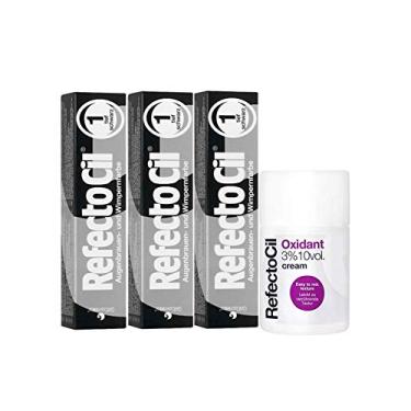 Imagem de Kit Refectocil 3 Tinta + 1 Oxidante Creme N°1 Preto