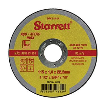 Imagem de Disco Abrasivo de Corte, Diâmetro Externo 115mm, Furo 22,23mm, Espessura 1mm Ref. DAC115-14