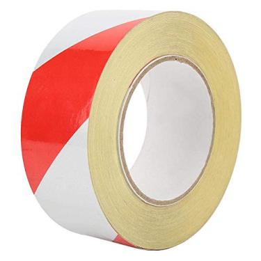 Imagem de Fita reflexiva, fita de PVC refletiva de segurança vermelha branca fita adesiva de marcação fitas adesivas 50 mm x 46 m