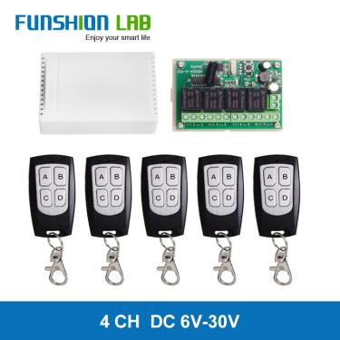Imagem de Funshion-interruptor com controle remoto sem fio  módulo de relé com 4 grupos  transmissor e