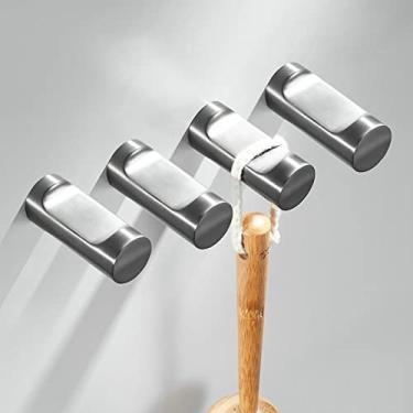 Imagem de Arma cinza casaco gancho porta traseira gancho banheiro cozinha ganchos toalha gancho cabide chave rack acessórios do banheiro liga de zinco, 4 pçs arma cinza