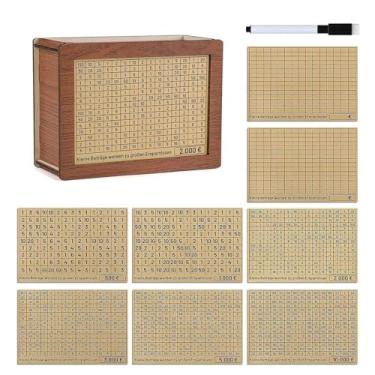 Imagem de Começa a economizar hoje com o cofrinho reutilizável de madeira que incentiva a responsabilidade financeira caixa de organização de madeira