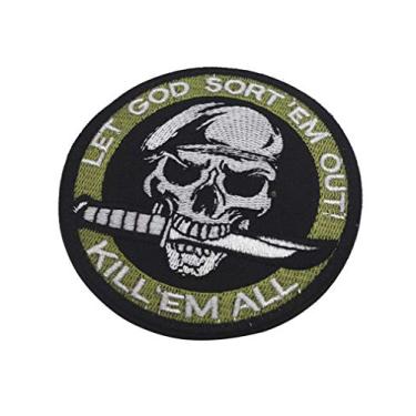 Imagem de Crânio faca boina Spec Ops Patch Kill Them All Let God Sort Them Out bordado Tactical Moral Patch (02)