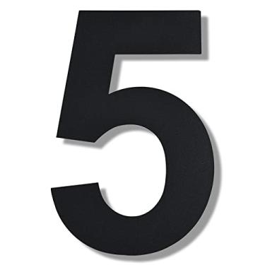 Imagem de BetLight Número de casa grande moderno - Número de endereço residencial flutuante de aço inoxidável de 30,5 cm de altura para exterior/preto/número 5