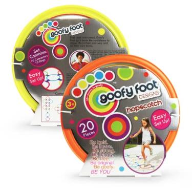 Imagem de Pacote com 2 anéis de amarelinha Goofy Foot com 20 argolas e 20 conectores – Ótimo para brincar ao ar livre no parque para meninos e meninas