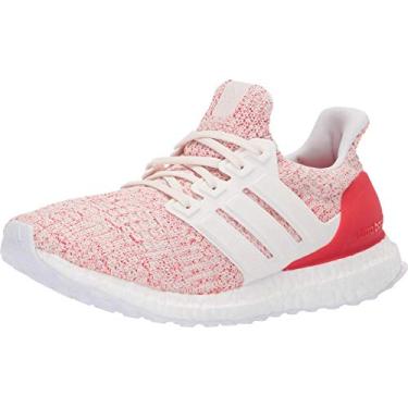 Imagem de adidas Tênis de corrida feminino Ultraboost, Giz, branco, giz, branco, vermelho ativo, 5