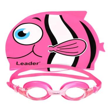 Imagem de Kit Óculos + Touca de Natação Infantil, Rosa