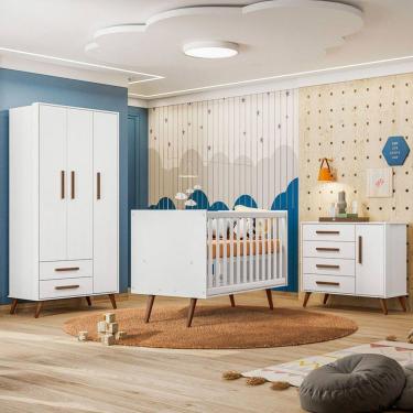 Imagem de Quarto Infantil Completo Bear 4 Portas 6 Gavetas Branco - Pnr Móveis