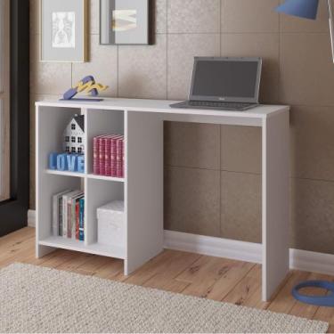 Imagem de Mesa para Notebook Com 4 Nichos Artely Matrix Cor Branco