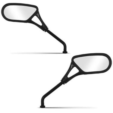 Imagem de Espelho Retrovisor Cromo Forte Esportivo Vazado (Par), PRETO, PAR