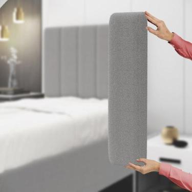 Imagem de Painel Modulado Nashira 140 Bouclê Aradecor, Cinza, CASAL PADRãO