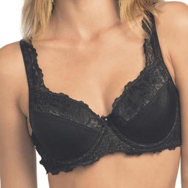 Imagem de Sutiã Sustentação com Renda DeMillus Iridien (65104), Preto, 48
