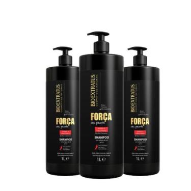 Imagem de Kit 3 Shampoo Força com Pimenta 1L Bio Extratus - BIOEXTRATUS