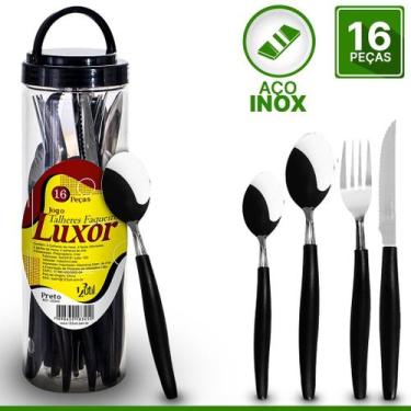 Imagem de Talheres/ faqueiro  16 pçs  preto 123util - luxor