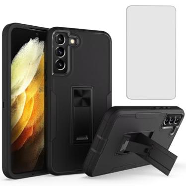 Imagem de Tothedu Capa de celular para Galaxy S22 Plus, capa para Samsung S22+ 5G SM-S906U com protetor de tela de vidro temperado, suporte magnético com suporte de camada dupla, capa à prova de choque para