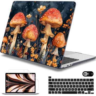 Imagem de Mektron Capa para MacBook Pro de 13 polegadas versão 2022 2021 2020 versão A2338 M2 M1 A2289 A2251, capa rígida de plástico impressa para MacBook Pro de 13,3 polegadas Touch Bar serve para Touch ID,