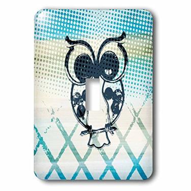 Imagem de 3dRose lsp_152060_1 Interruptor de interruptor único arte retrô Aqua Owl Steam Punk