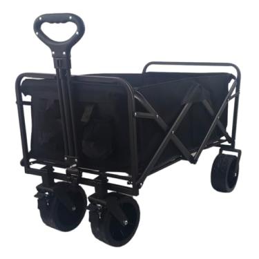 Imagem de BolaAzul, Carrinho Camping Praia Carga Dobravel Portatil reforçado Cor: Preta