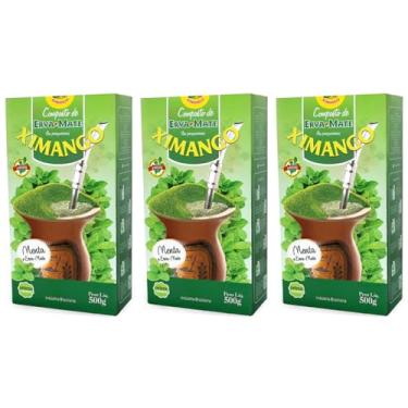 Imagem de Kit 3 Erva Mate 500g cada Chimarrão Composta Menta À Vacuo Ximango Mate