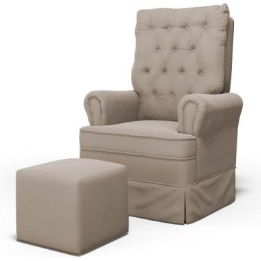 Imagem de Poltrona de Amamentação e Descanso com Balanço e Puff Laís G05 Veludo 