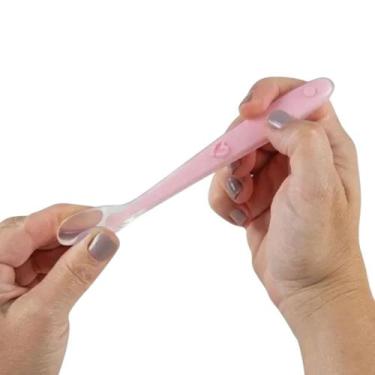 Imagem de Colher Silicone Dosadora Bebê Introdução Papinha Leite Neném - Mundo d