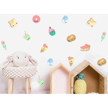 Imagem de Adesivo de Parede Doces Bolo Sorvete Docinhos - Adesivos Kigrude