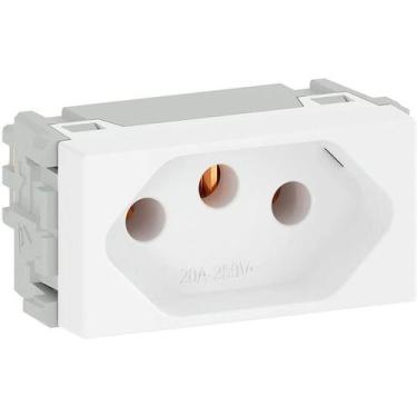 Imagem de  refinatto módulo tomada 2 polos + terra branco 20a  - weg