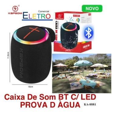 Imagem de Caixa de Som Portatil Black Bluetooth Super Bass Som Ambiente Laser Ho