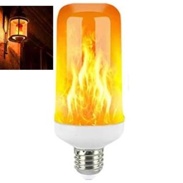 Imagem de Lampada Led Efeito Chama Fogo 3 Modos E27 Luz Ambiente Efeito Decoraçao Iluminaçao Enfeite Festa Evento Jantar Varanda Jardim Confraternizaçao
