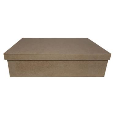 Imagem de Caixa Retangular com Tampa Sapato 30x22x8 Kit 3un Mdf 3mm Madeira - AT