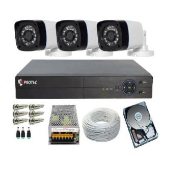 Imagem de Kit 3 Câmeras Segurança Monitore Sua Casa Celular 24 Horas - Protec